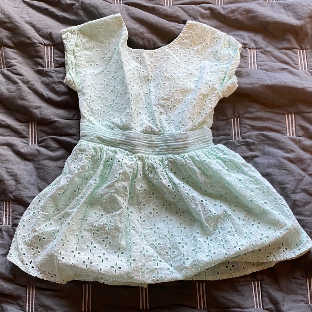 Cat & Jack Aqua Eyelet Dress 2T